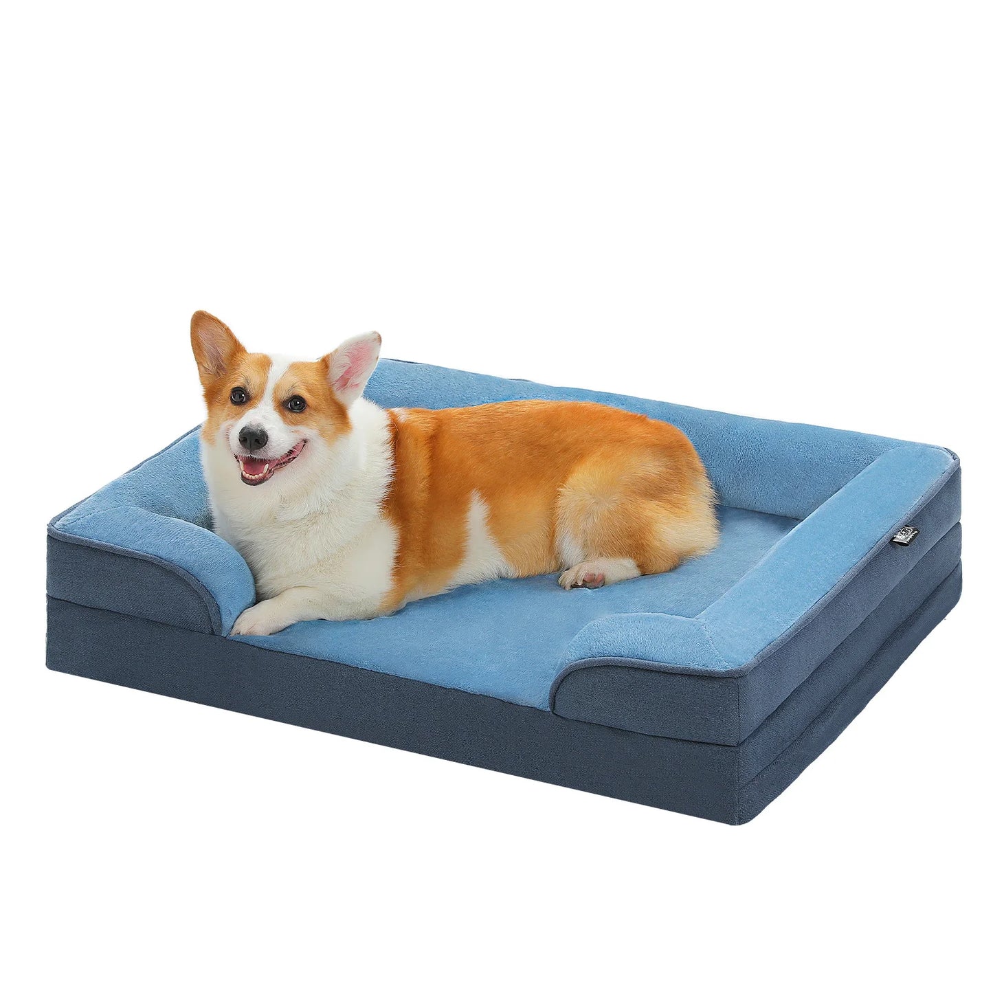 Large Dog Bed with Removable Cover, Plush Dog Sofa for Large Dogs, Washable Pet Bed with Nonskid Bottom, Pet Sleeping Mat, S-XL