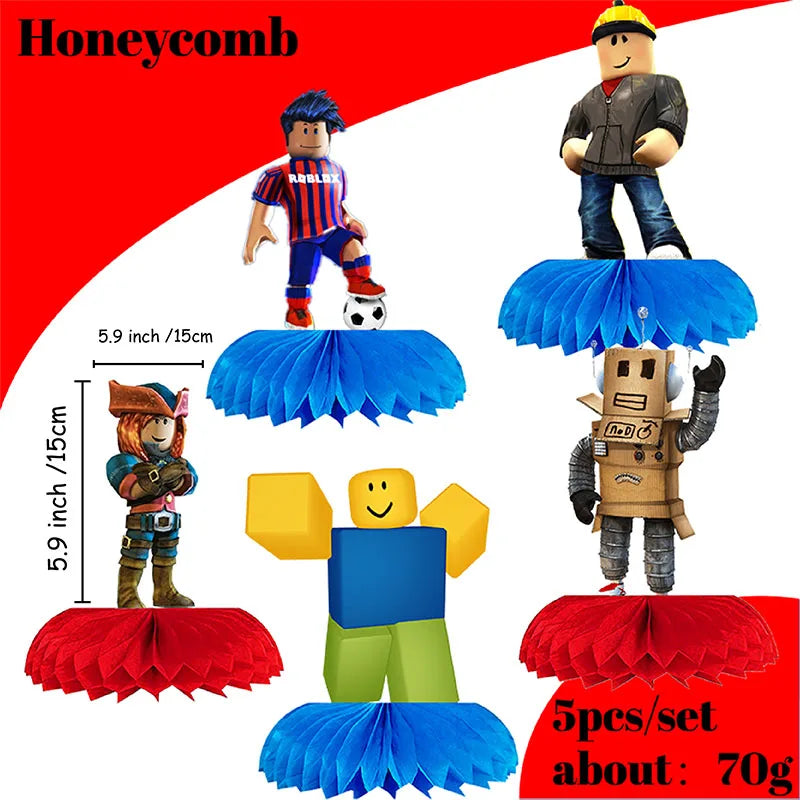 Roblox Birthday Party Decorations Supplie Roblox Celebration Party Plate Honeycomb Disposable Tableware Cup Plate Baby Shower