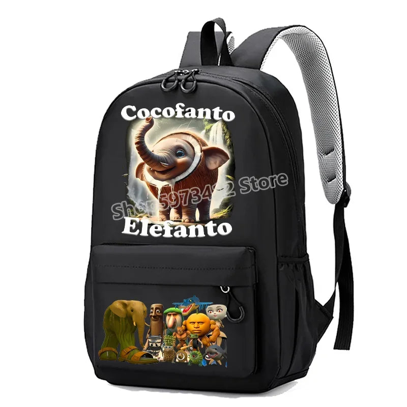 Italian Brainrot Knapsack Large Capacity Backpack Men Cartoon Meme Schoolbag Tung Sahur Funny Fashion Back To School Animal Bags