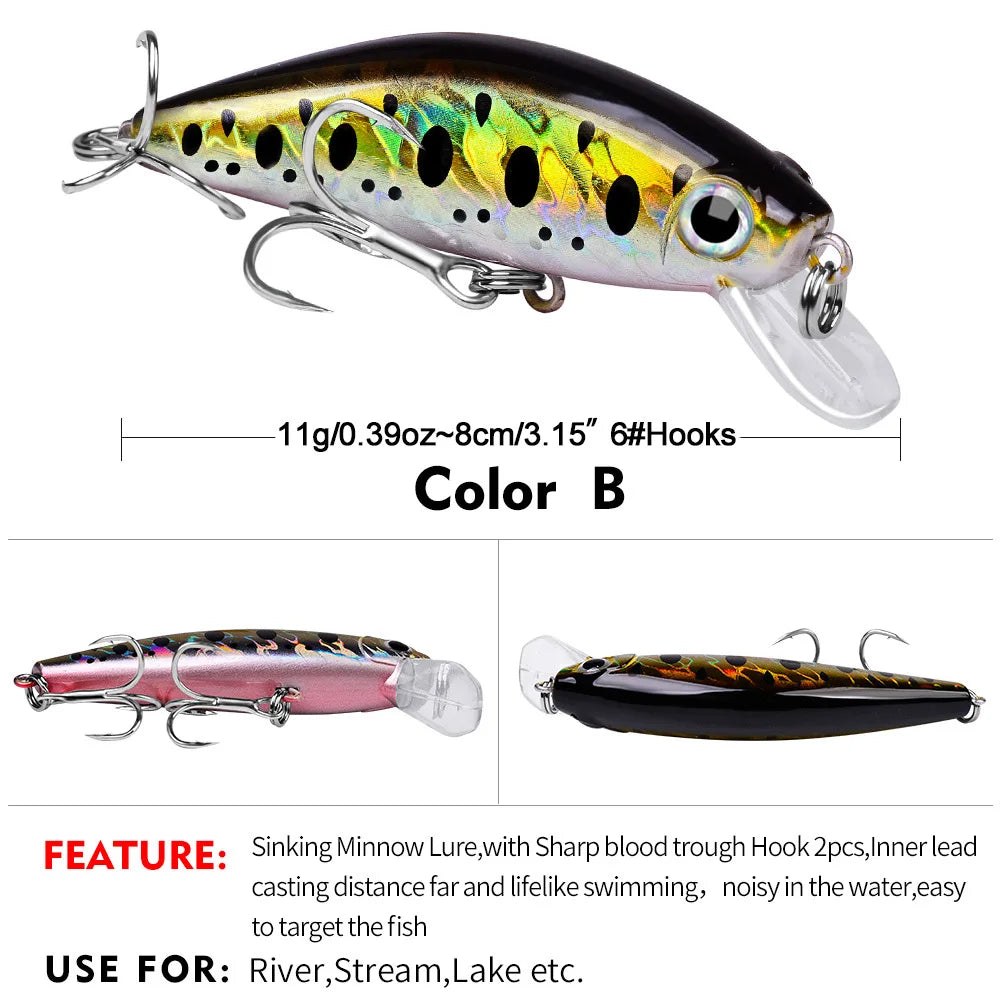 Fishing 8cm 11g Swimbaits Bass Big Fish Crankbaits Fishing Lure Floating Wobblers for Pike Minnow Lure Fishing Tackle