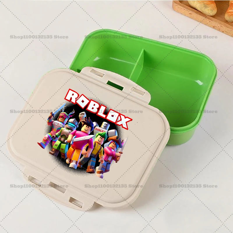 Roblox Lunch Box Kawaii Girl Boy Portable Bento Rice Boxs Student Hermetic Food Crisper Single Layer Capacity Kids Gift New