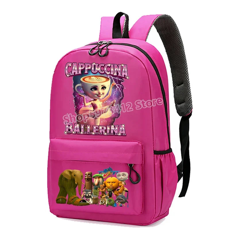 Italian Brainrot Knapsack Large Capacity Backpack Men Cartoon Meme Schoolbag Tung Sahur Funny Fashion Back To School Animal Bags
