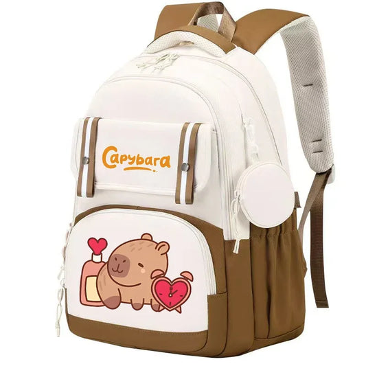 Kawaii Capybara Backpack Large Capacity Travel Y2k Bag Teenagers Student Boys Girls Fashion Rucksacks Back To School Kids Gifts