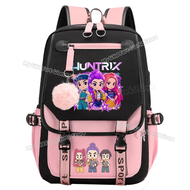 Kpop Demon Hunters School Backpack Hot Movie Girl Student Knapsack Anime Cartoon High Capacity Schoolbag Teen Casual Rucksack