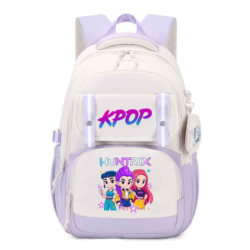 Kpop Demon Hunter Backpacks Mochilas Aestethic Backpacks for Teenager Canvas Laptop Backpack School Student Kawaii Bag Gift