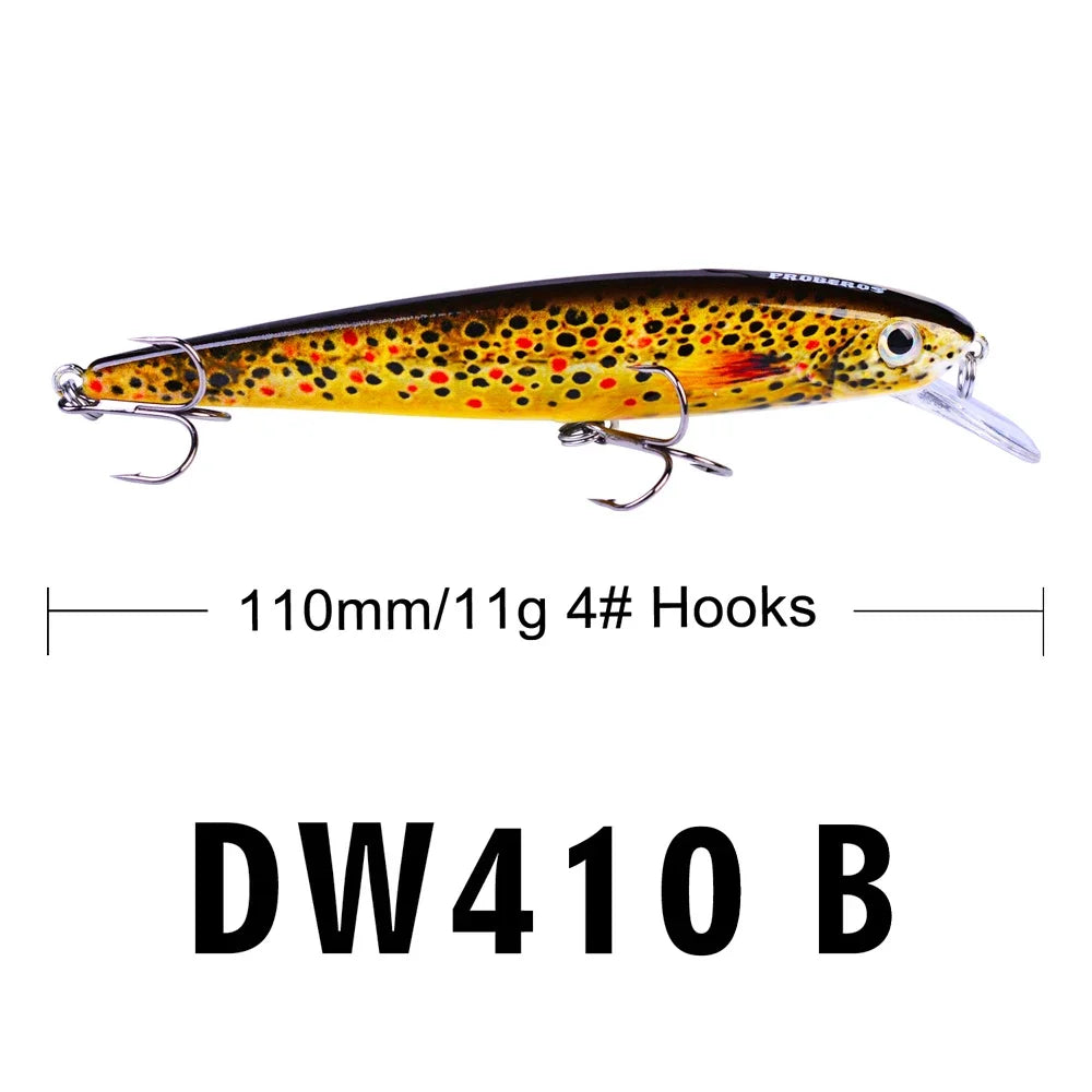 Fishing lure 4.42"-11cm fishing bait 11.22g Crankbait fishing tackle 6 color Minnow Lures 4# Hook