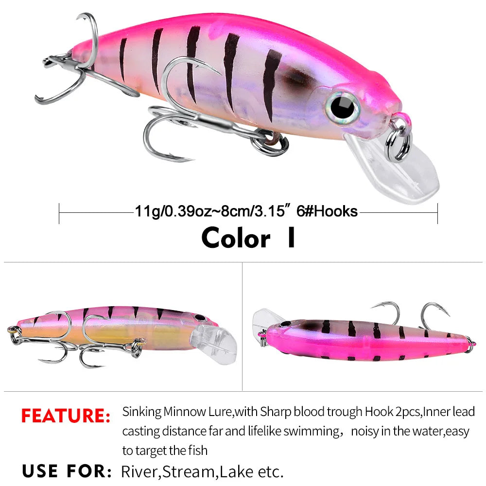 Fishing 8cm 11g Swimbaits Bass Big Fish Crankbaits Fishing Lure Floating Wobblers for Pike Minnow Lure Fishing Tackle