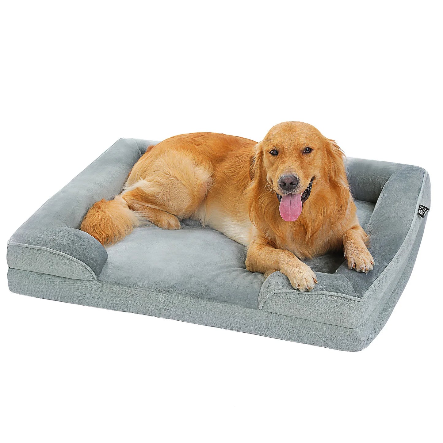 Large Dog Bed with Removable Cover, Plush Dog Sofa for Large Dogs, Washable Pet Bed with Nonskid Bottom, Pet Sleeping Mat, S-XL