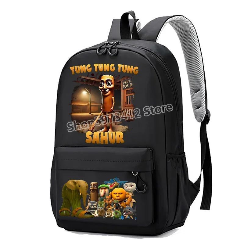 Italian Brainrot Knapsack Large Capacity Backpack Men Cartoon Meme Schoolbag Tung Sahur Funny Fashion Back To School Animal Bags