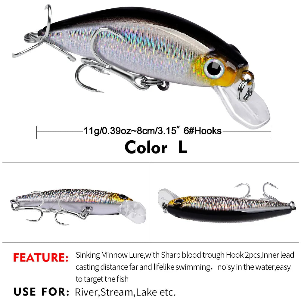 Fishing 8cm 11g Swimbaits Bass Big Fish Crankbaits Fishing Lure Floating Wobblers for Pike Minnow Lure Fishing Tackle