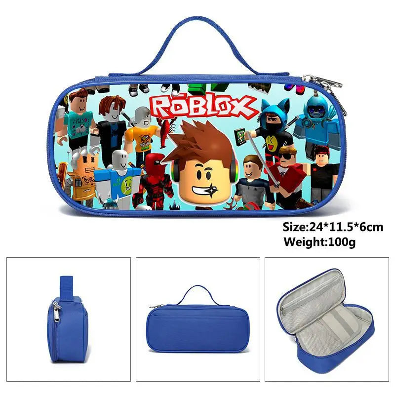 ROBLOX Primary School Pencil Bag Children's Pencil Case Stationery Box Anime Kawaii Cartoon School Bag Mochila