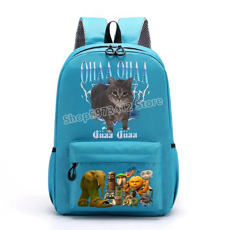 Italian Brainrot Knapsack Large Capacity Backpack Men Cartoon Meme Schoolbag Tung Sahur Funny Fashion Back To School Animal Bags