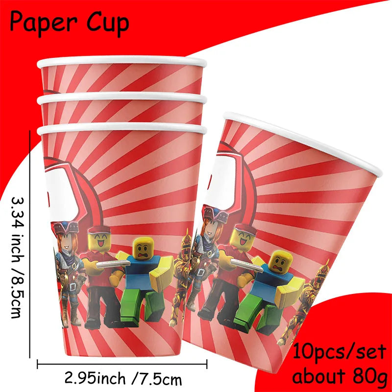 Roblox Birthday Party Decorations Supplie Roblox Celebration Party Plate Honeycomb Disposable Tableware Cup Plate Baby Shower