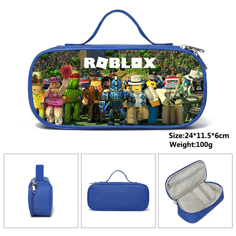 ROBLOX Primary School Pencil Bag Children's Pencil Case Stationery Box Anime Kawaii Cartoon School Bag Mochila