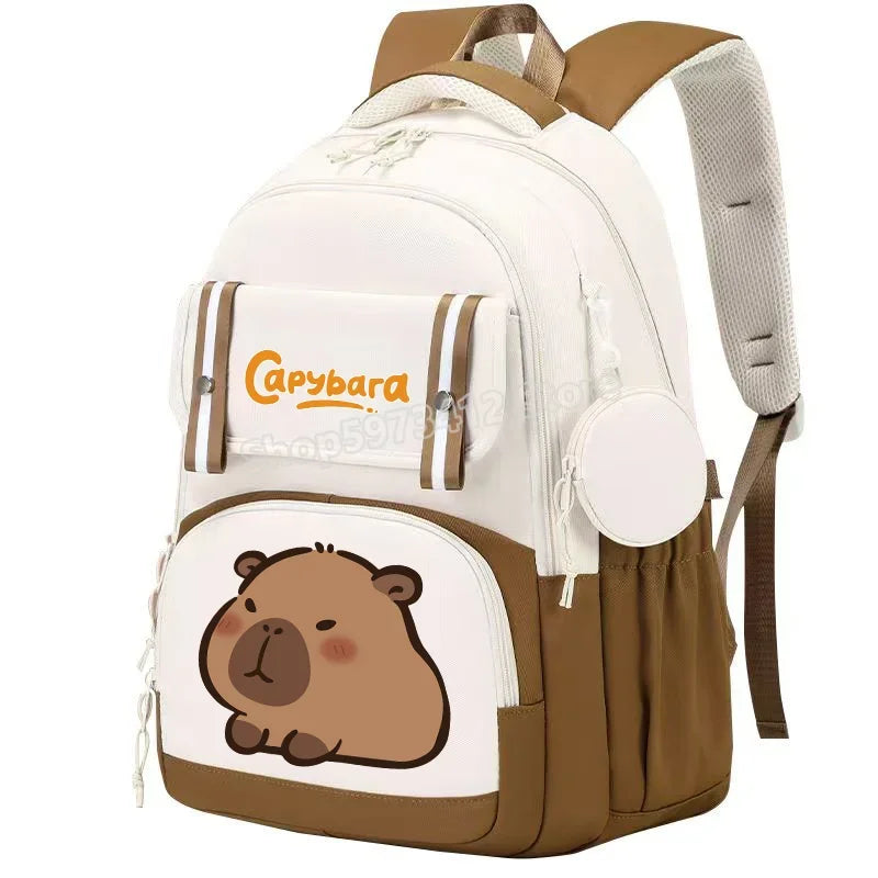 Kawaii Capybara Backpack Large Capacity Travel Y2k Bag Teenagers Student Boys Girls Fashion Rucksacks Back To School Kids Gifts