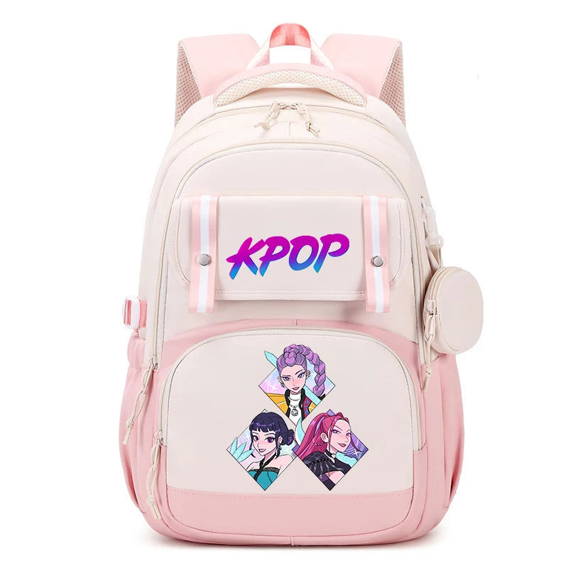 Kpop Demon Hunter Backpacks Mochilas Aestethic Backpacks for Teenager Canvas Laptop Backpack School Student Kawaii Bag Gift