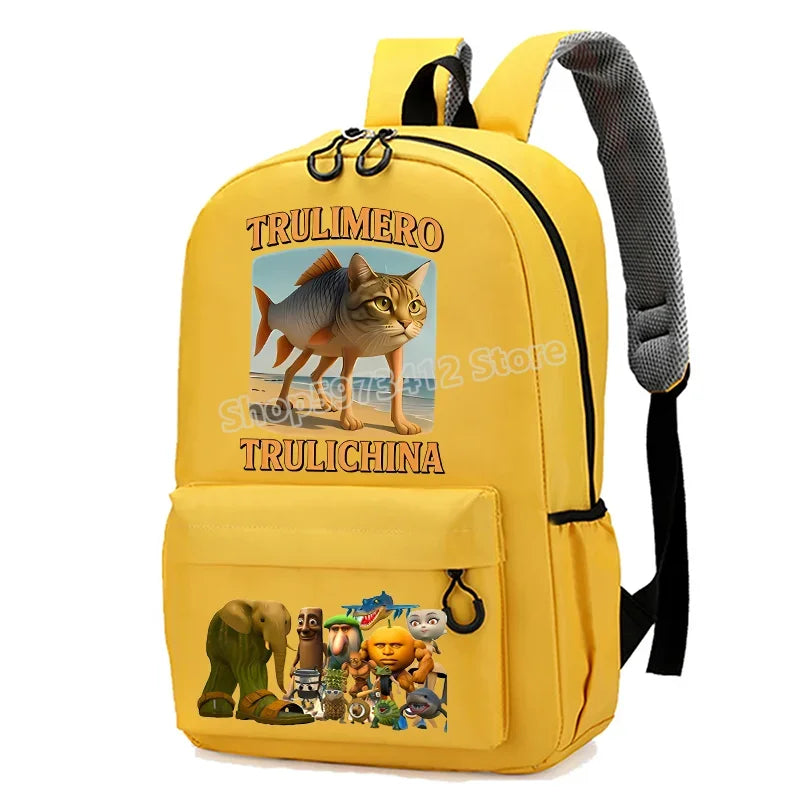 Italian Brainrot Knapsack Large Capacity Backpack Men Cartoon Meme Schoolbag Tung Sahur Funny Fashion Back To School Animal Bags