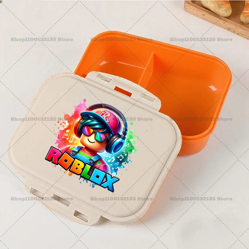 Roblox Lunch Box Kawaii Girl Boy Portable Bento Rice Boxs Student Hermetic Food Crisper Single Layer Capacity Kids Gift New