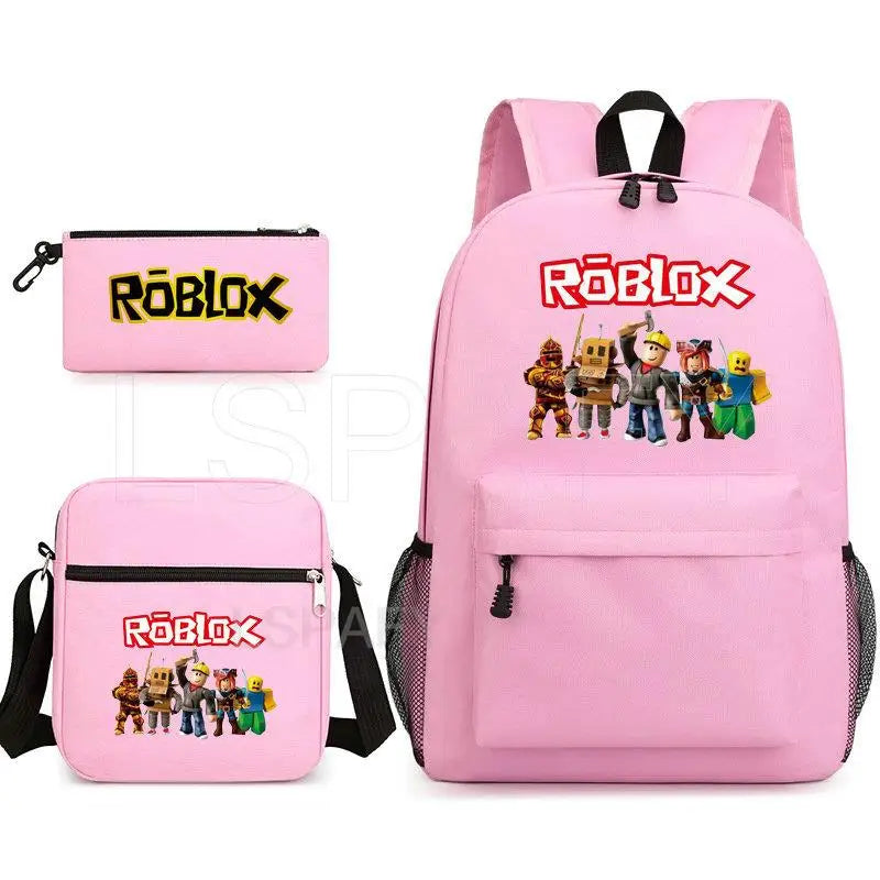 ROBLOX Trendy Korean Teen Boys and Girls Backpack 3-Piece Set