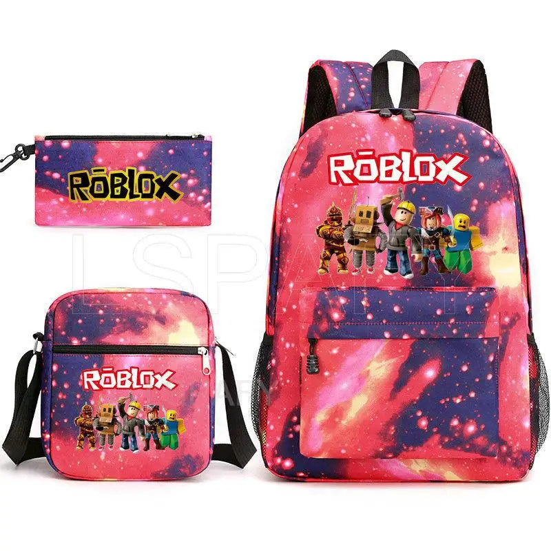 ROBLOX Trendy Korean Teen Boys and Girls Backpack 3-Piece Set