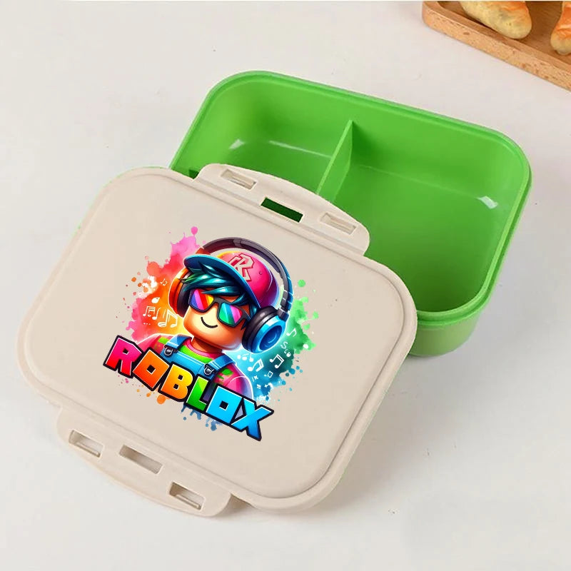 Roblox Lunch Box Kawaii Girl Boy Portable Bento Rice Boxs Student Hermetic Food Crisper Single Layer Capacity Kids Gift New