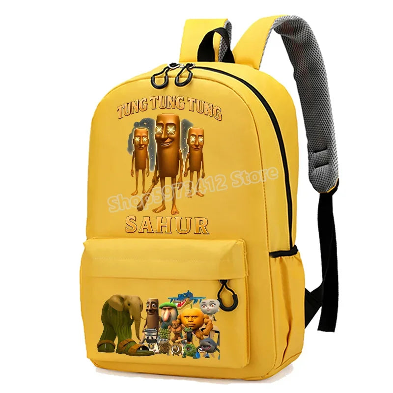 Italian Brainrot Knapsack Large Capacity Backpack Men Cartoon Meme Schoolbag Tung Sahur Funny Fashion Back To School Animal Bags